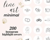 200 White Line Art Instagram Highlight Covers | 200 Cute Icons | Perfect for Influencers & Lifestyle Bloggers