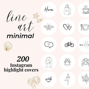 Minimalistische witte lijntekeningen voor Instagram-highlightcovers voor wellness-contentmakers