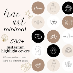 580 Boho Instagram Highlight Covers: Elevate Your Insta Game with Aesthetic Line Art | For IG Influencers, Bloggers, & Entrepreneurs