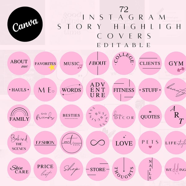 Roze Y2K Instagram Highlight Covers voor wimperstylisten en schoonheidssalons
