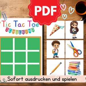 SCHOOL Tic-Tac-Toe game for children | Fun for the whole family | Printable for immediate play | Games for school children PDF