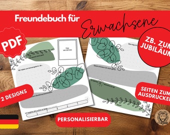 Freundebuch für Erwachsene/ Geschenk zum runden Geburtstag/ persönlich/ individuell/ Jubiläum/ Gästebuch für eine Feier/ personalisierbar