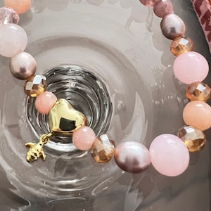 925 silver / golden semi-precious stone pearl bracelet BE my BEE