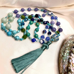 Semi-precious stone necklace &quot;WATER BALL&quot; 57 cm