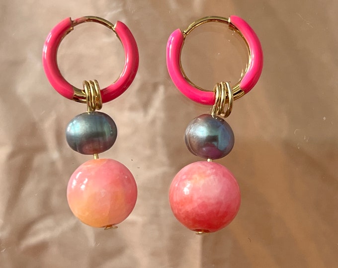 Earrings , Freshwater Pearls & Jade… • Juicy Perl •