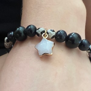 BLACK AGATE BRACELET | Shiningstar Bracelet | Gold Flow Bracelet | Black Pearl Bracelet | Beautiful Black Onyx Freshwater Pearl Bracelet