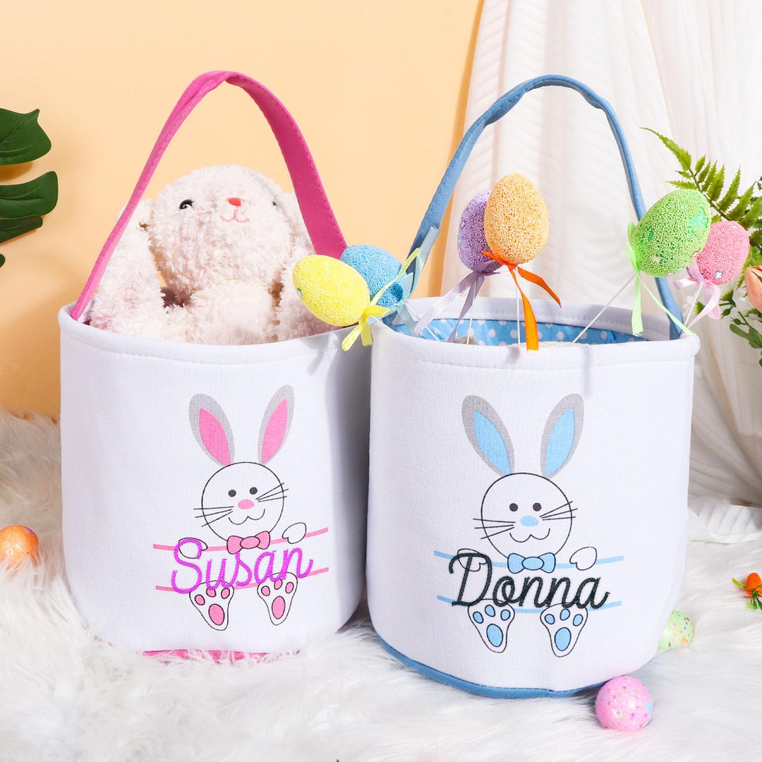 Personalised Easter Baskets, Custom Embroidered Easter Bunnies, Kids — free download