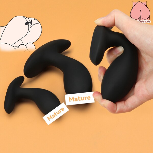 Silicone Butt Plug Set, 3 PCS Anal Training Plug with Movable Steel Ball Inside, Prostate Massager, Butt Plug for Men, Anal Sex Toy, mature