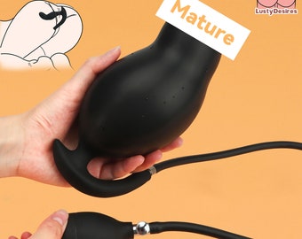Plug anal gonflable, plug anal en silicone avec pompe manuelle, gode anal gonflable, plug anal souple, jouet sexuel d'expansion, jouet BDSM, mature