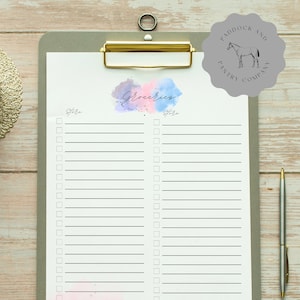 Grocery List, Grocery Checklist, Grocery Store List, Market List, Supermarket List, Grocery List Printable, Grocery Checklist Printable