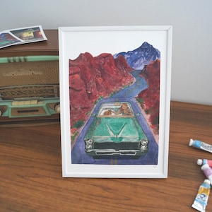 Affiche Thelma & Louis - A4 ; A5 et A6 - Impression d'art - Illustration Aquarelle