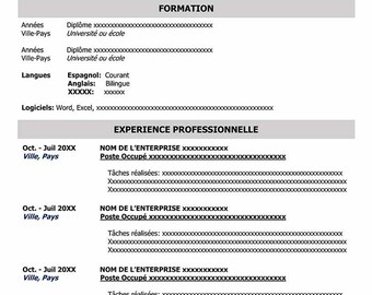 Modele De Cv Etsy France