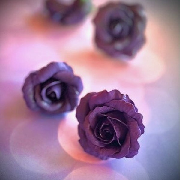 Deep Purple Sugar Gumpaste Rose