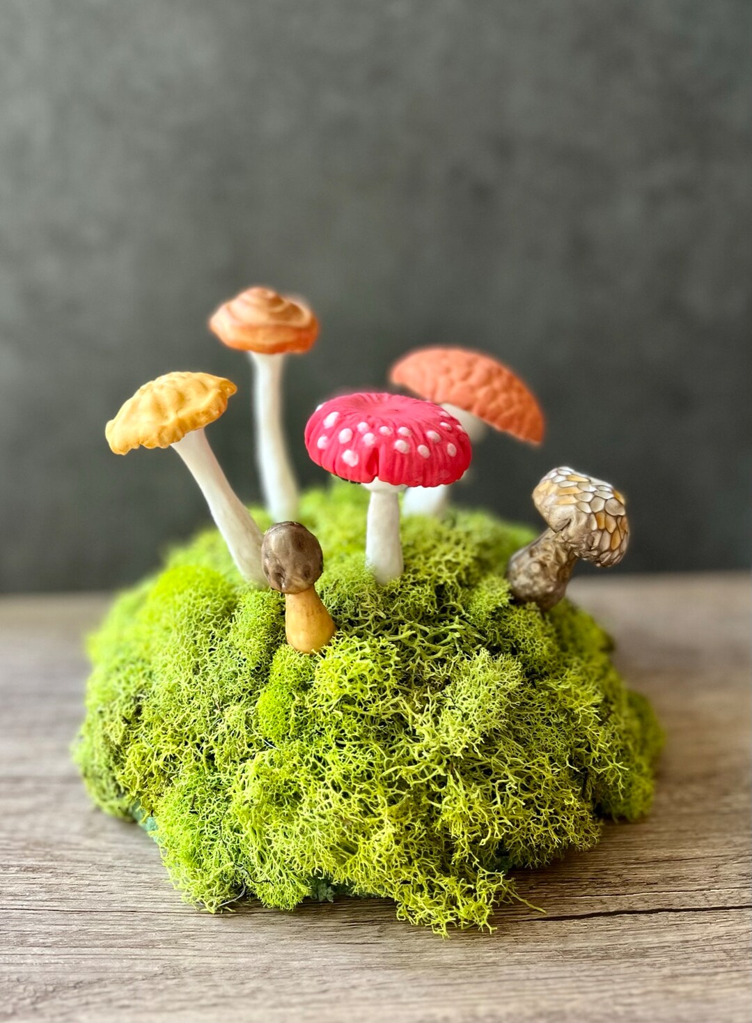 Gum Paste Mushrooms, Amanita Mushroom Cake Toppers, Cake Décor single