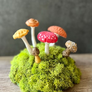 Gum Paste Mushrooms, Amanita - Mushroom Cake Toppers, Cake Décor (Single Mushrooms)