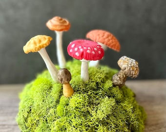 Gum Paste Amanita Mushroom Cake Topper, Woodland Cake Decor