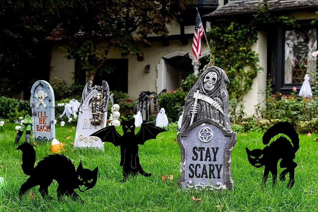 Metal Black Cat Halloween Decor Scary Halloween Black Cats Etsy