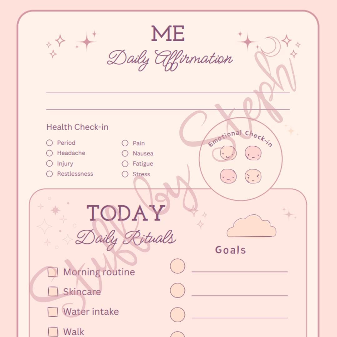 Girly Daily Planner Printable | Magical Earth & Self-care Planner ...