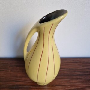 Vintage Vase Keramik Van Daalen gestreift 60er Jahre Mid Century Design