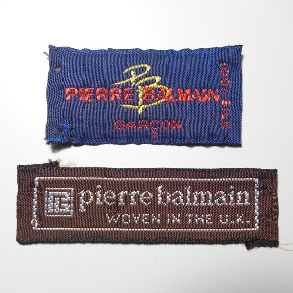 Vintage Pierre Balmain Coser en etiqueta de etiqueta de reemplazo