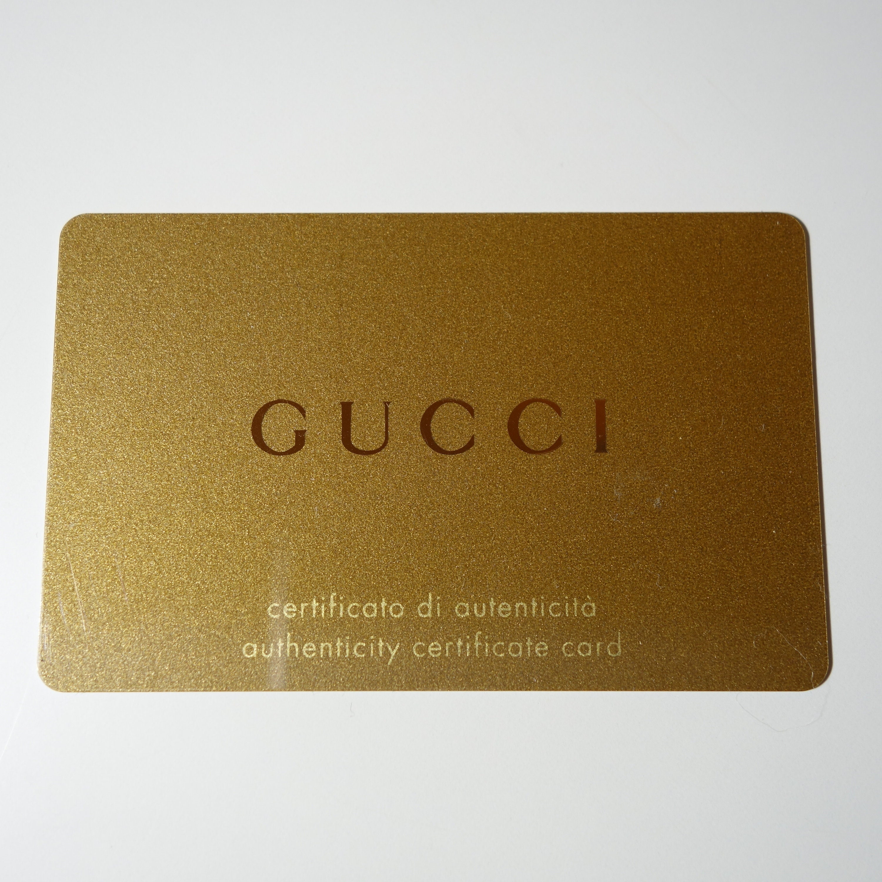 Gucci Authenticity Certificate Card & Envelope Only