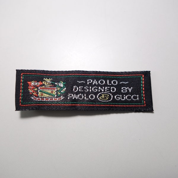 Vintage Paolo Designed by Paolo Gucci Sew On Replacement Embroidered Label Tag