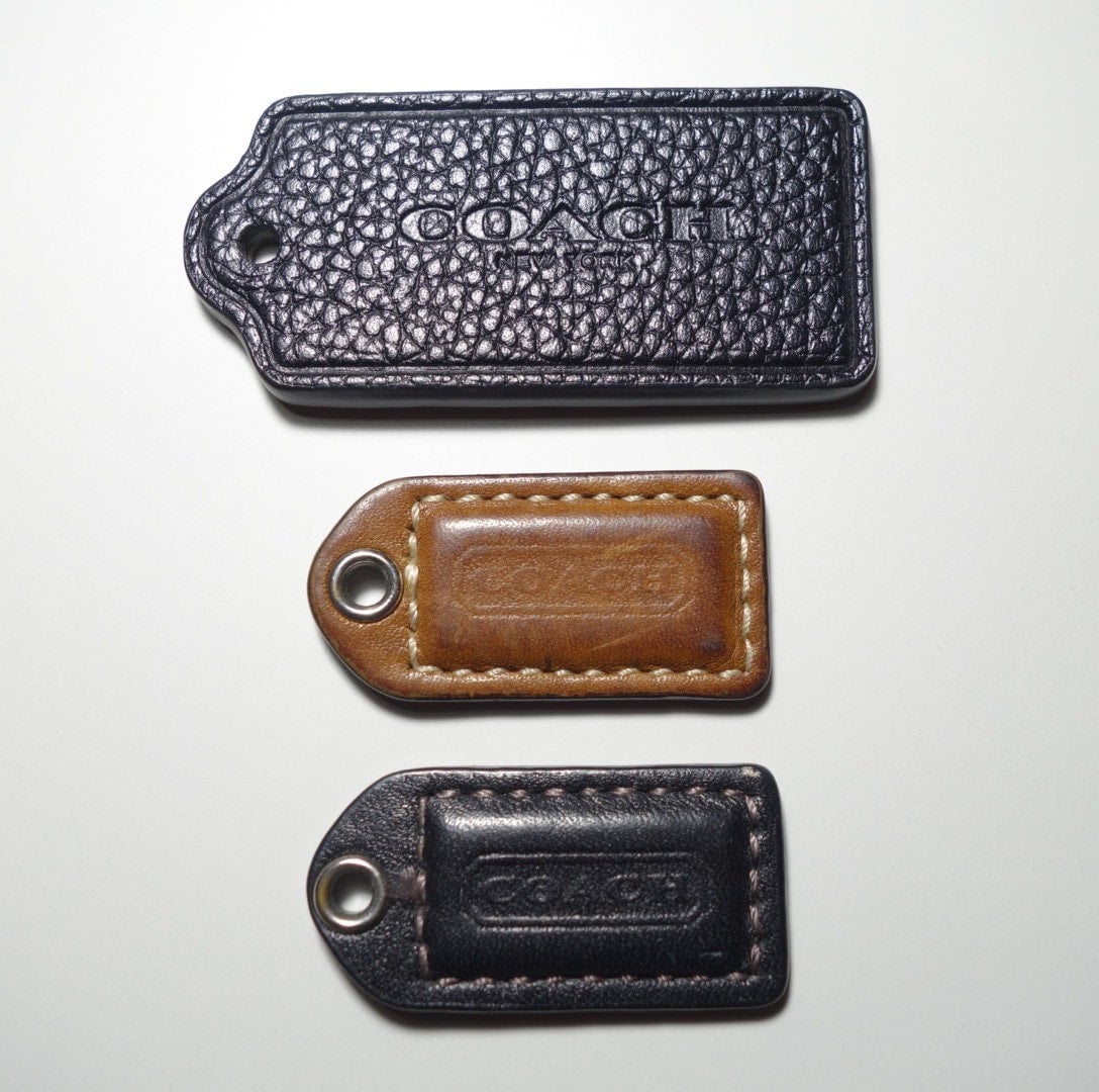 Coach Replacement Black Brown Debossed Leather Bag Charms Etsy Ireland