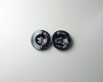 【ディオール】CD ボタンカバー Vintage Christian Dior Button: Gold & Black Enamel CD, 2.2 Cm - Etsy