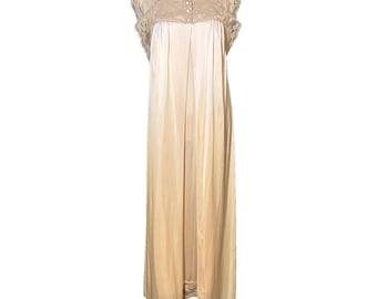 Vintage Henson Kickernick Peignoir nachtjapon set kant beige coquette med