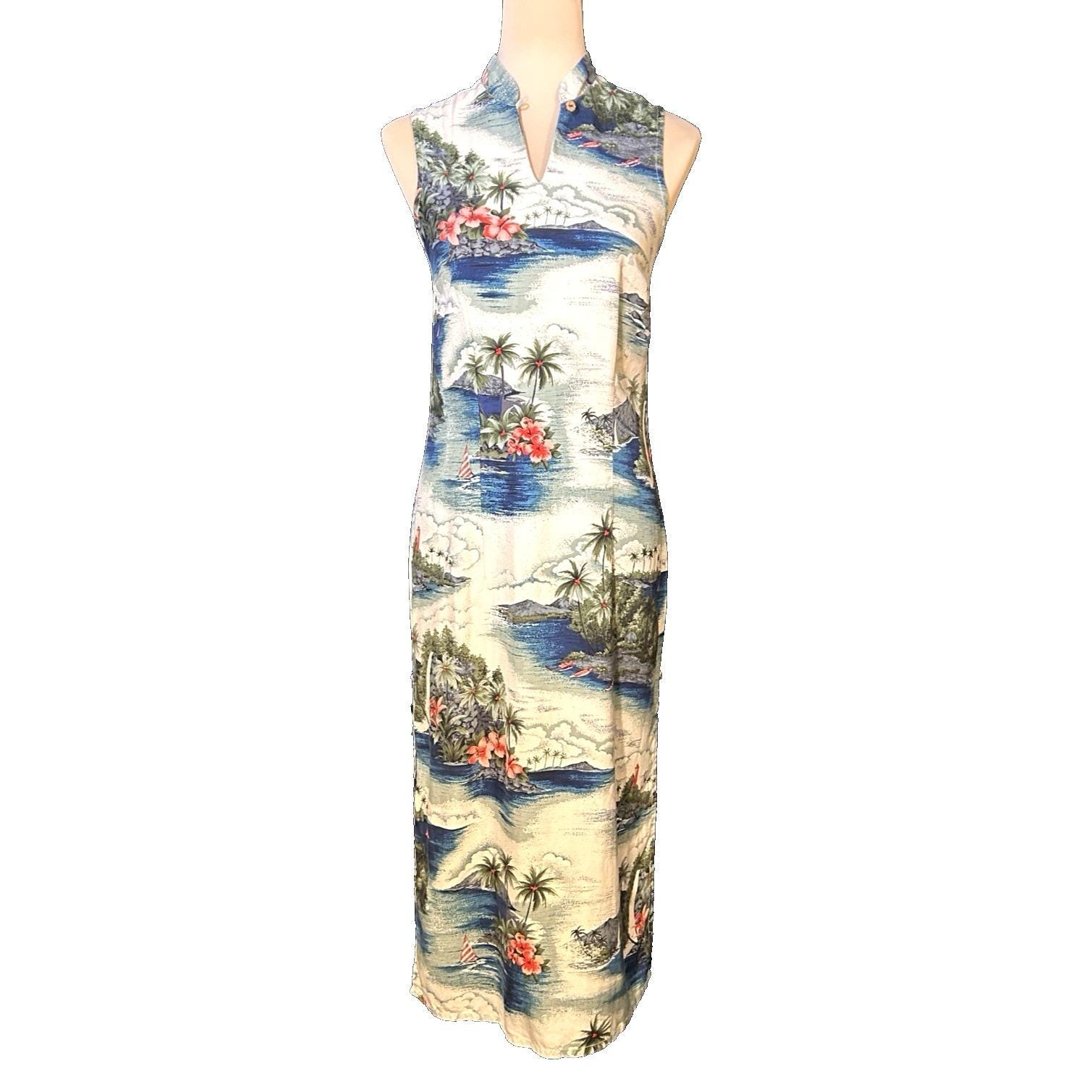 Vintage Hilo Hattie Island Collections Silk Hawaiian Aloha Dress Resort ...