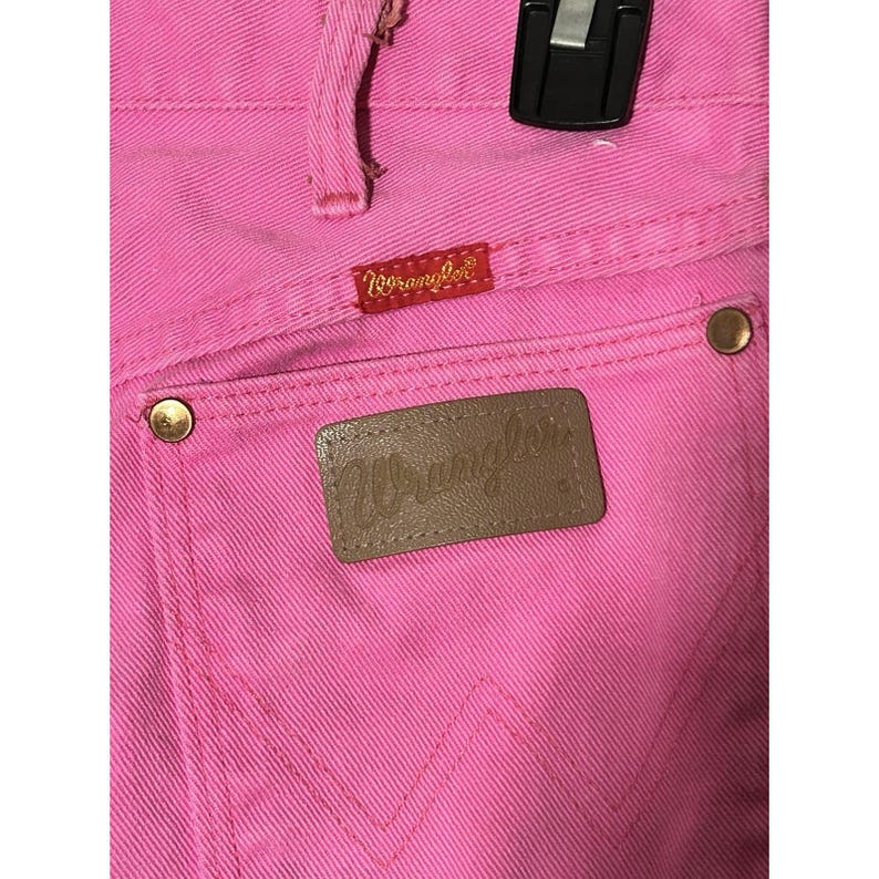 Vtg 80s Wrangler Jeans Purple Denim Cowgirl Cut Sz 11x34 (28x32) USA Made RARE image 7