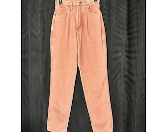 VTG des années 80 Wrangler Jeans denim délavé à l'acide pêche taille haute (26 x 32), fabriqué aux États-Unis RARE