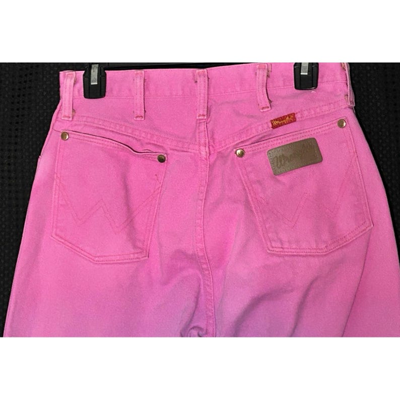 Vtg 80s Wrangler Jeans Purple Denim Cowgirl Cut Sz 11x34 (28x32) USA Made RARE image 6