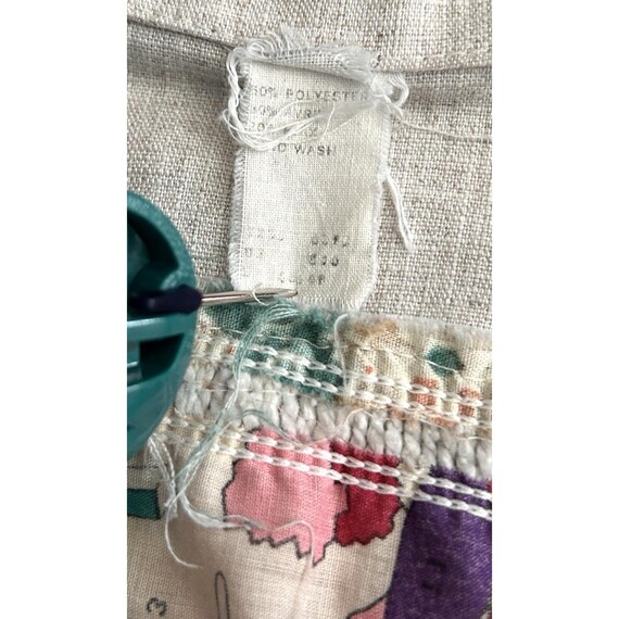 Vtg 70s Patchwork Button Down Shirt Colorful Pint… - image 10