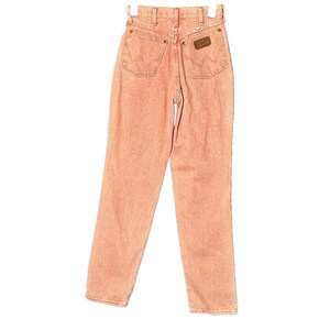 Vtg 80s Wrangler Jeans Peach Acid Wash Denim High Waist (26x32) USA Made RARE image 4
