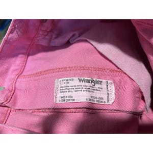 Vtg 80s Wrangler Jeans Purple Denim Cowgirl Cut Sz 11x34 (28x32) USA Made RARE image 8