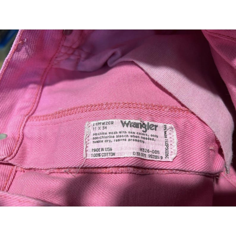 Vtg 80s Wrangler Jeans Purple Denim Cowgirl Cut Sz 11x34 (28x32) USA Made RARE image 8
