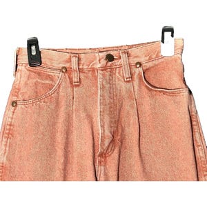 Vtg 80s Wrangler Jeans Peach Acid Wash Denim High Waist (26x32) USA Made RARE image 2