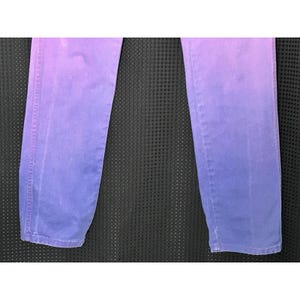 Vtg 80s Wrangler Jeans Purple Denim Cowgirl Cut Sz 11x34 (28x32) USA Made RARE image 4