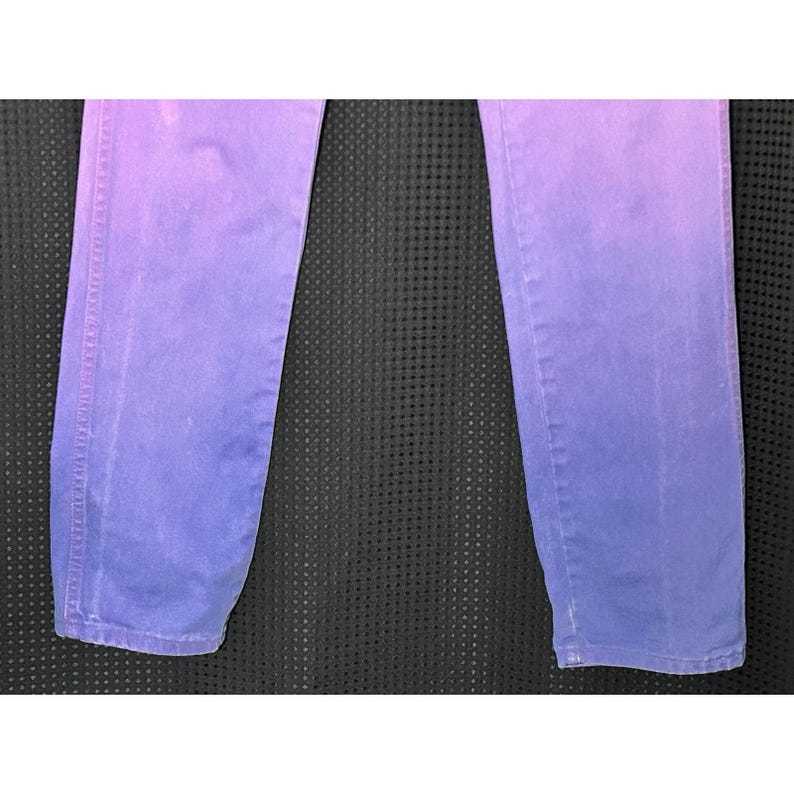 Vtg 80s Wrangler Jeans Purple Denim Cowgirl Cut Sz 11x34 (28x32) USA Made RARE image 4