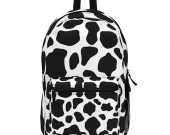 Cow Print Backpack - Etsy