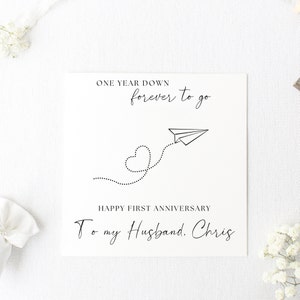 Personalised 1st Anniversary Card  | Paper wedding Anniversary card | 1st anniversary card for wife | 1st wedding anniversary