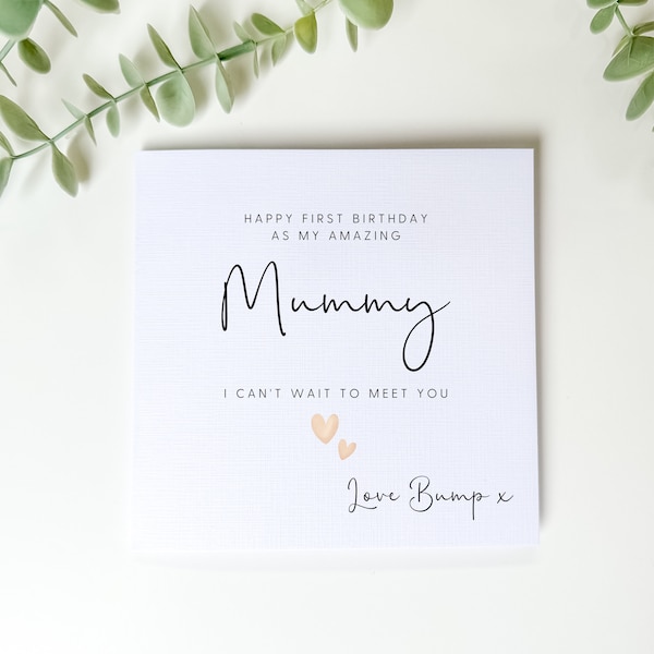 Personalised Card for Mummy to be, Birthday Card from the bump, New Mum Birthday Card, Card from Baby Son, Daughter, Special Mum to be