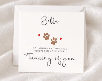 Personalised Pet Loss Card, Pet Bereavement Card, Dog Sympathy Card, Memorial Card for Dog, Animal Loss keepsake, Dog Loss Card