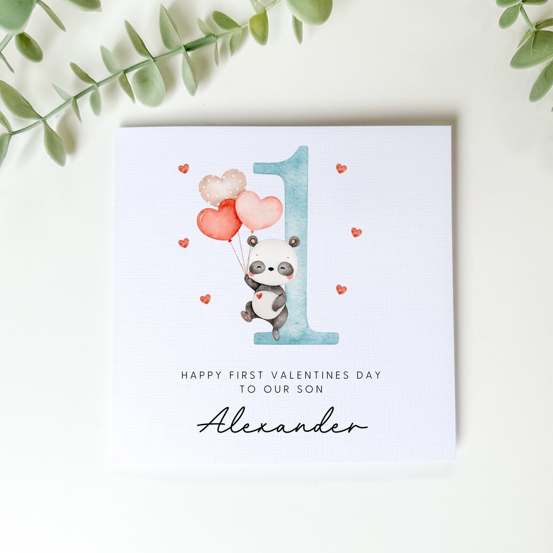 Personalised first valentines card 1st valentines card for son boys