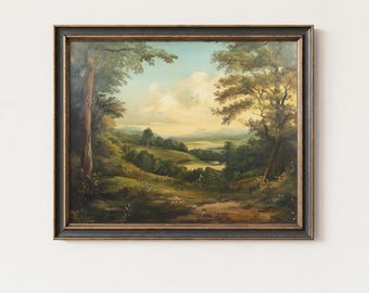 Classic Pastoral Landscape Print, Vintage Country Landscape Art, Timeless Rural Wall Art, Traditional Countryside Painting