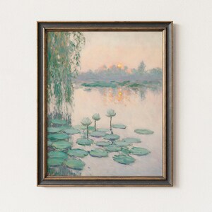 Vintage Flusslandschaft Wand Kunst Druck, Zeitlose Wasser Landschaft Printable