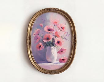 Poppy Wall Art Print, Soft Pastel Floral Artwork for Calm Modern Interiors 110