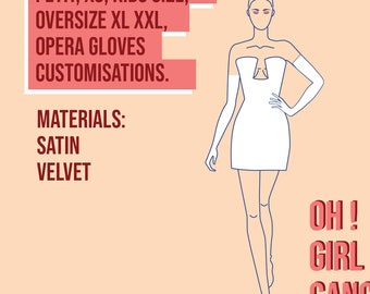 Custom Opera Gloves – Satin, Velvet, Sheer, Lace, Leather | Personalized | Kids, Petite, Plus Size & Male Fit