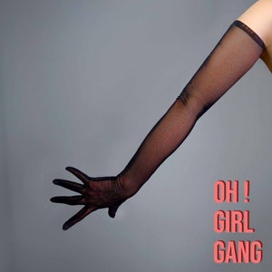 Black mesh touch-screen gloves (70cm long) White, Burgundy, Red, Pink, Beige Gloves, Flapper Gatsby, On stage party